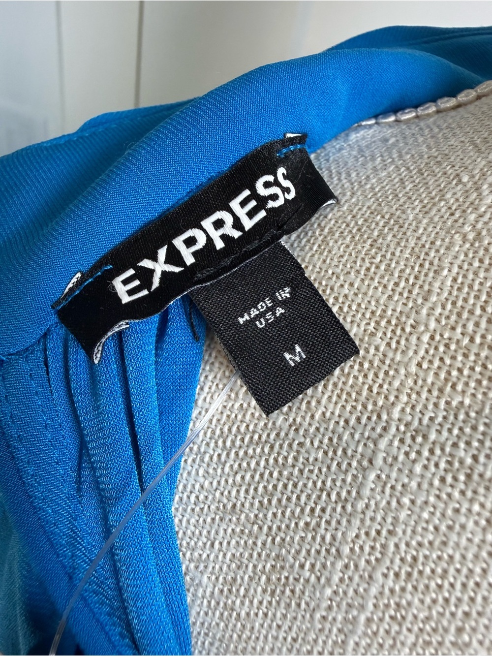 NWT Express Cowl Neck Halter Shift Dress Blue Size Medium - Picture 6 of 8